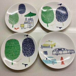 KATE SPADE NEW YORK Dinnerware,Set of 4 About Town Tidbit Plates Porcelain Lenox